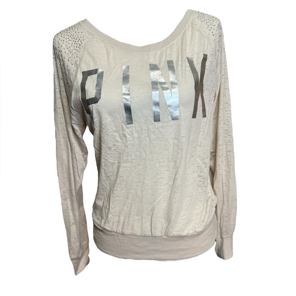 PINK Victoria's Secret Tops - PINK by VS Woman’s Long Sleeved Shirt with Gems on Shoulders Sz XS